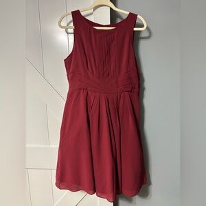 Esley Wine Red Sleeveless Midi Dress